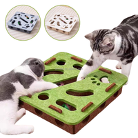 Jouet de puzzle interactif en feutre doux pour chat, jouet de boîte de labyrinthe pour chat d'intérieur avec 3 balles