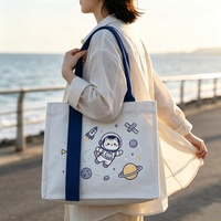 Sac de rangement portable en toile personnalisé avec logo, fermeture éclair, motif dessin animé, réutilisable, pour cadeaux, voyage, cosmétiques, chaussures, étudiants, sport, usage quotidien