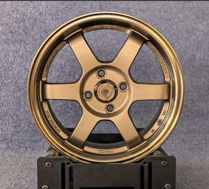 Jantes en alliage d'aluminium classiques de 15 pouces, 40 mm ET, 4 trous, finition rouge bronze foncé, pour voitures particulières, état neuf - Product Image 3