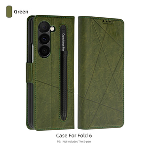 Funda de Cuero para <span class=keywords><strong>Samsung</strong></span> Z Fold, Material PU Anticaídas con Ranura para Lápiz, Funda con Soporte Plegable para <span class=keywords><strong>Galaxy</strong></span> S4 y <span class=keywords><strong>S3</strong></span> - Product Image 3