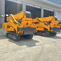 Grue araignée sur chenilles JIUSHENG haute résistance 2 tonnes, moteur diesel, hauteur de levage 7 m, rayon de braquage court, large portée
