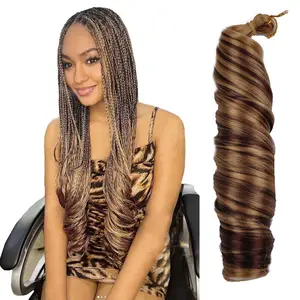 14inch 18inch 24inch Wholesale Display Loose Wave African Hair Braids Synthetic Spiral Curls Braiding Hair Bundle Curly Braids