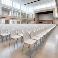 Chaise d'église empilable en plastique avec système de fixation par crochet pour auditorium, salle de conférence, événement, sièges publics
