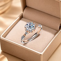 Bague de mariage pour femme en argent sterling S925, Moissanite Mozambique, double couleur, luxe léger, tendance, 1 carat