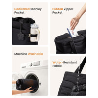 Sac fourre-tout OEM à 12 compartiments, imperméable, pour ordinateur portable, lavable, rembourré, avec poche pour gobelet, pour femmes, bureau, voyage