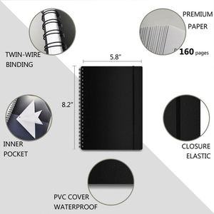 Libreta Planificadora con Tapa Dura Negra, Impresión Personalizada, Espiral, Horarios Diarios y Horarios por Hora, Regalo al por Mayor - Product Image 3