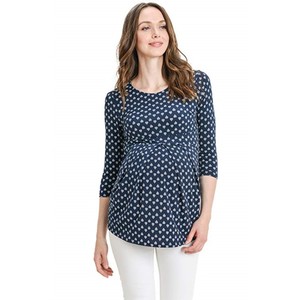Chemise de maternité à manches longues pour femmes été automne hauts tuniques de maternité froncés T-shirts amples de maternité - Product Image 4