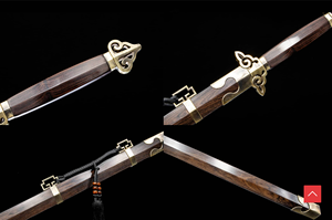 Spada Artigianale con Motivo a Nuvola di Loto in Acciaio Decorato - Product Image 4