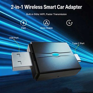 INPUTECH 2 In 1 <b>USB</b> Type-C Wireless Car Adapter Convert Wired to Wireless Car Connectivity For Factory Wired Car Play Vehicles - Product Image 4