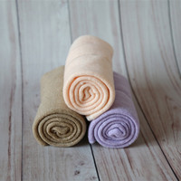 Enveloppe extensible en jersey tricoté pour nouveau-né, emmaillotement doux pour bébé, enveloppes de photographie pour nouveau-né, crochet à la main, couche pour bébé