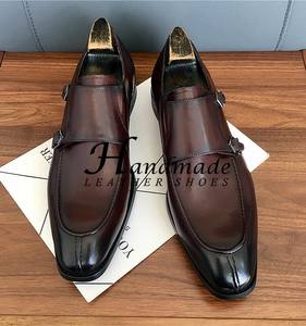 Chaussures en cuir coloré italiennes faites à la main pour hommes, tenue de travail formelle, cuir véritable haut de gamme, style britannique, chaussures de bureau - Product Image 4