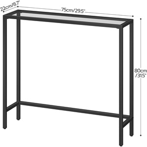 Mesa de consola estrecha, sofá de vidrio templado, mesa auxiliar pequeña, mesa de entrada moderna para entrada, sala de estar, pasillo, dormitorio - Product Image 4