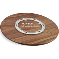 Lazy Susan Organizer aus Walnussholz, runder Plattenspieler aus massivem Holz, rotierendes Tablett für Tischplatte | Homex_BSCI Factory