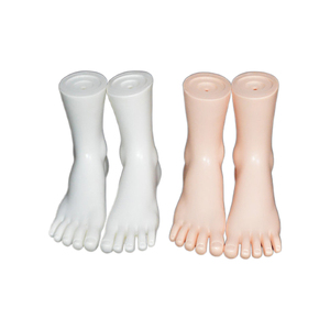 Mannequin de pieds en plastique blanc de <span class=keywords><strong>couleur</strong></span> <span class=keywords><strong>chair</strong></span> à cinq orteils Mannequin de pied féminin exquis pour affichage de chaussettes - Product Image 1