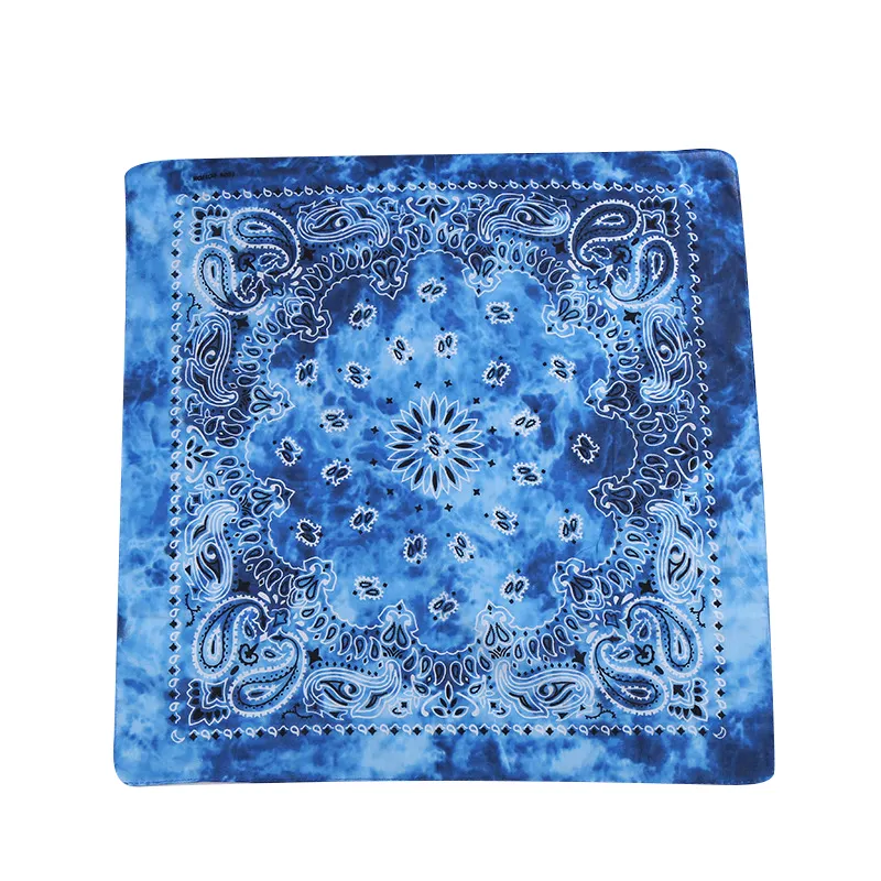 Hip hop headscarf pure cotton hip-hop square headscarf cashew flower color seamless tie-dyed outdoor
