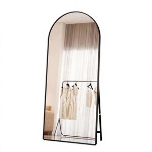 Miroir pleine longueur sur pied avec cadre métallique, design Art Déco, éclairage LED intégré, durable, écologique, décoratif pour la maison - Product Image 2