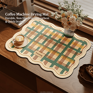 Tapis de <span class=keywords><strong>machine</strong></span> à café en caoutchouc à motif abstrait coloré, séchage rapide, absorbant, antidérapant, pour comptoir de cuisine, pour machines à expresso - Product Image 5