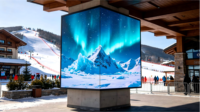 Affichage LED en colonne carrée P5 pour extérieur, écran d'affichage numérique personnalisé à quatre côtés pour les grands espaces commerciaux, les places publiques et les événements