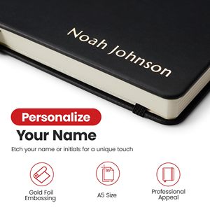 Libreta de Direcciones Clásica A3 con Espiral y Tapa Dura, Páginas Punteadas con Forro Grueso de Alta Calidad, Correa y Portaplumas - Product Image 3