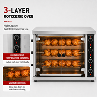 Rôtissoire à volaille à trois broches pour distributeurs, avec pièces de rechange pour emballage d'exportation et support pour la vente en gros de fours à rôtisserie