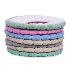 Alfombrilla de Doble Color para Inodoro y Funda para Asiento de Inodoro, Accesorios de Baño, Tejido en Forma de O, Decoración para el Hogar, Mantiene el Calor - Product Image 6