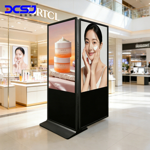 Écran tactile publicitaire LCD <span class=keywords><strong>double</strong></span> face <span class=keywords><strong>vertical</strong></span> DCSJ 43 50 55 65 pouces, moniteur 4K, affiche numérique OEM, support de sol pour centre commercial - Product Image 3