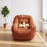 Fauteuil inclinable en velours avec rangement - Siège individuel compact pour chambre/balcon/salon - Chaise nid douillet de luxe