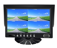 Monitor Independiente de 7 Pulgadas con Entrada de Video de 12-24V, Panel Digital IPS TFT LCD para Automóvil, Pantalla Dividida de 4 Canales, para Camiones y Autobuses, con Visión Trasera