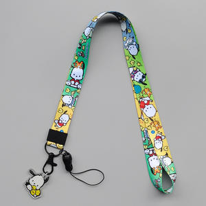 Lanière personnalisée en polyester écologique et durable, motif personnages de dessins animés mignons, avec sangle large tissée <span class=keywords><strong>plate</strong></span>, porte-cartes et porte-badge <span class=keywords><strong>pour</strong></span> téléphone portable - Product Image 5