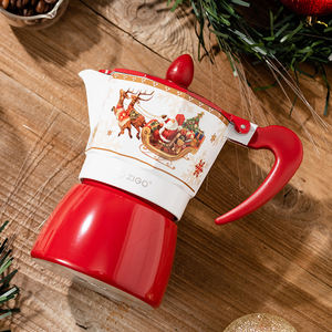 Olla Moka Espresso <span class=keywords><strong>italiana</strong></span> clásica, estilo navideño, estufa de aluminio, <span class=keywords><strong>cafetera</strong></span>, <span class=keywords><strong>Material</strong></span> metálico almacenado - Product Image 5