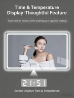 Miroir Intelligent LED Moderne pour Salle de Bain avec Interrupteur Tactile, Anti-Buée, Miroir Mural de Maquillage pour Salon et Villa