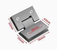 Clip de fixation pour porte coulissante de salle de bain en verre 304, charnière de douche en acier inoxydable 135 degrés, épaisseur 4 mm, design moderne et simple
