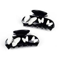 YIYI Maßgefertigte Großhandels-Unisex-Mode-Haarklammern aus Umweltfreundlichem Acetat-Material, Klassisches Schwarz-Weiß Kariertes Mini-Haarschmuck-Design