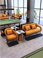 Salon de billard, canapé en cuir PU, tables et chaises spécifiques aux tournois, design italien moderne, qualité haut de gamme
