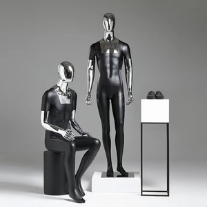 Modelo masculino Accesorios de disfraz de cuerpo completo Colgador de exhibición de ropa negra Exhibición de maniquí masculino - Product Image 1
