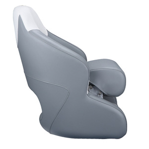 Asiento de Capitán de Barco 62x52x60cm Gris Blanco Cuero PU Silla Marina para Exteriores - Product Image 3