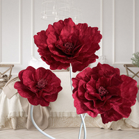 Grande fleur de pivoine artificielle en velours, grande fausse pivoine pour la décoration de mariage et de fête