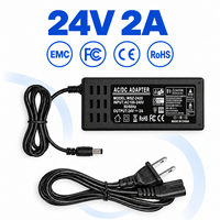 Adaptateur secteur universel AC/DC 24V 2A 48W OEM ODM avec prises EU US UK AU C8 C14 pour appareil photo, haut-parleur, équipement réseau