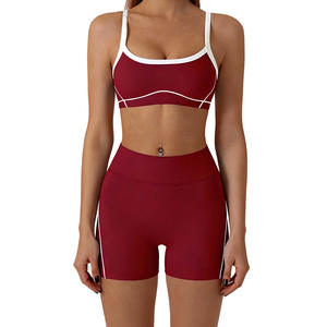 Conjunto Deportivo de Dos Piezas para Mujer, Transpirable, para Yoga, Correr, Ejercicio al Aire Libre, Secado Rápido, Diseño Ajustado con Contraste - Product Image 5