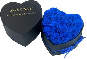 Scatola a Forma di Cuore con Rose Stabilizzate - <span class=keywords><strong>Regalo</strong></span> <span class=keywords><strong>per</strong></span> <span class=keywords><strong>San</strong></span> <span class=keywords><strong>Valentino</strong></span> e Festa della Mamma (16 Rose Blu) - Product Image 4