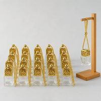 Bouteille diffuseur de parfum carrée en verre personnalisée de 10 ml, sérigraphiée, avec bouchon en bois pour voiture et maison