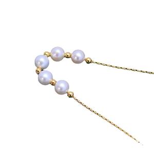 Collier de perles d'eau douce blanches de 6 à 7 mm, pendentif en perle presque sans défaut, argent S925, visage souriant, design simple et élégant pour femmes - Product Image 5