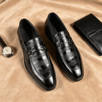 Mocassins Premium à motif quadrillé et fermoir équestre pour homme, chaussures de ville formelles, chaussures de gentleman, à enfiler, pour affaires et décontracté