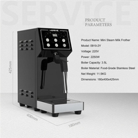 LEHEHE Machine à mousse de lait professionnelle en acier inoxydable avec réservoir d'eau de 3,5 L, mousseur à lait écologique pour café
