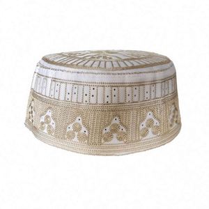 Chapeau de prière islamique universel pour hommes et femmes musulmans, chapeau en coton rayé respirant pour les quatre saisons - Product Image 2