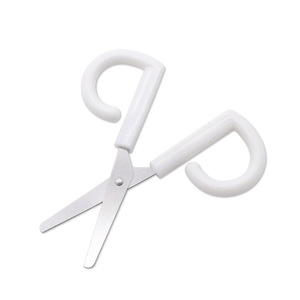 Stainless Steel Scissors White Straight Head Small Size For Paper Cutting Office Student Use - Product Image 2