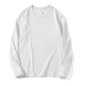 Moda e maglione di cotone pesante di alta qualità bianco oversize Casual a maniche lunghe intorno al collo felpa da uomo <span class=keywords><strong>t</strong></span>-<span class=keywords><strong>shirt</strong></span> - Product Image 2
