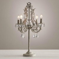 Lampe de chevet rétro de style français RH avec abat-jour blanc pour chambres à coucher, salons, salles à manger, chambres d'hôtes, hôtels et magasins de vêtements