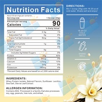 Poudre de protéines transparente avec formule d'isolat de lactosérum, 20 g de protéines pour boisson nutritionnelle sportive faible en calories, sans sucre, étiquette privée OEM