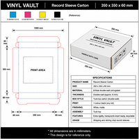 Boîte en carton ondulé blanc personnalisée avec impression noire et séparateur en nid d'abeille pour disques vinyles